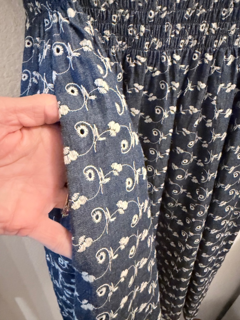 Kate Spade Broome Street Embroidered Chambray Dress Blue White Size 10 NWOT - Picture 10 of 13